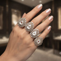 JCM Classic Royal Look Polki Kundan Stone FingerRing