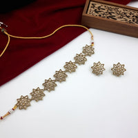 JCM Maharani Style Pota Stone Choker Necklace Set