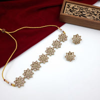 JCM Maharani Style Pota Stone Choker Necklace Set