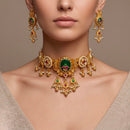 JCM Exquisite Pota Stone And Pearl Choker Necklace Set