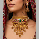 JCM Exquisite Pota Stone And Pearl Choker Necklace Set