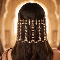 JCM Kundan Stone And Pearl Statement Hair Accessories 