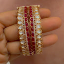 JCM Royal Polki Kundan Stone Openable Festive Bangles Set