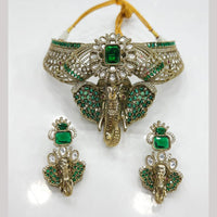 JCM Designer American Diamond Ganesha Motif Choker Necklace Set