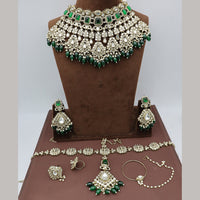 JCM Ethnic Glam Kundan Stone Beads And Pearl Semi-Bridal Jewelry Set