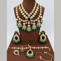 JCM Ethnic Glam Kundan Stone Beads And Pearl Semi-Bridal Jewelry Set