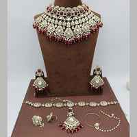 JCM Ethnic Glam Kundan Stone Beads And Pearl Semi-Bridal Jewelry Set