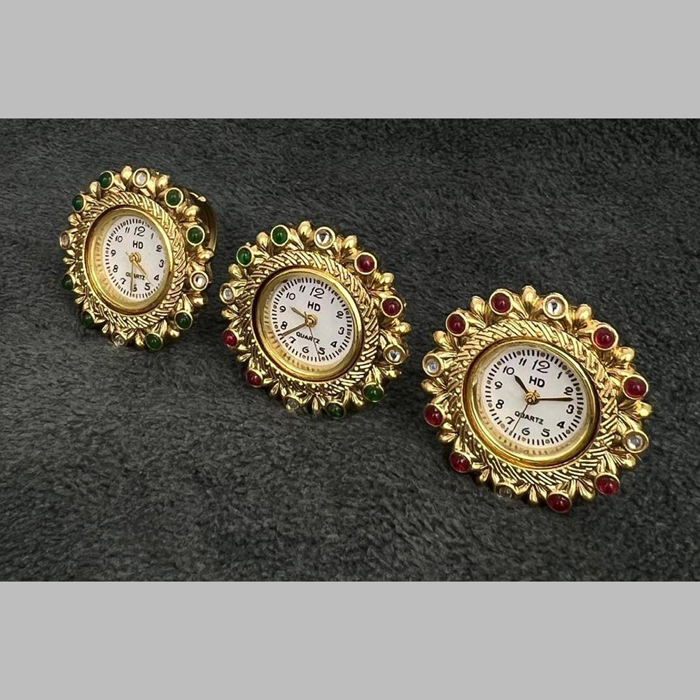 Jcm Borivali Gold Plated Austrian Stone Watch Ring