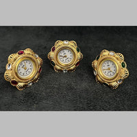 Jcm Borivali Gold Plated Austrian Stone Watch Ring