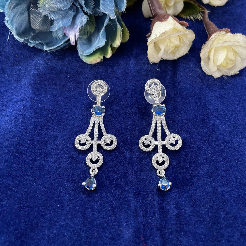 Suman Art Sparkling American Diamond Dangler Earrings