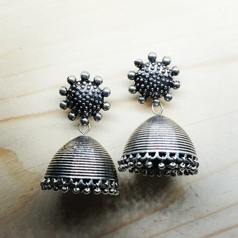 Savvy Jewellery Oxidised Plated Jhumki Earrings