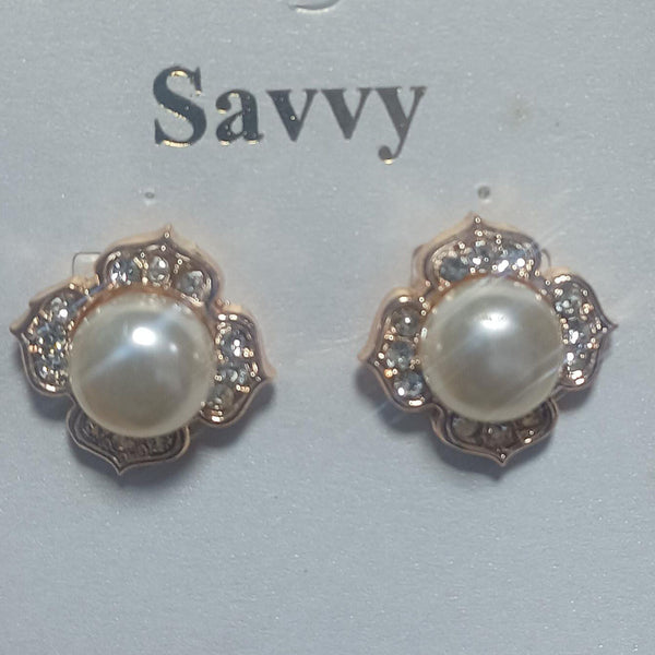 Savvy Jewellery Rose Gold Plated Studs Earrings