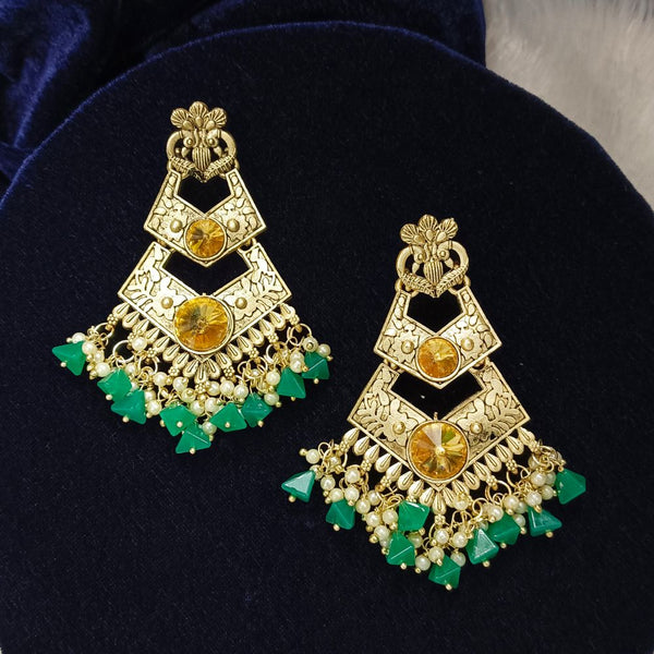 Darshana Jewels Crystal Stone Gold Plated Dangler Earrings