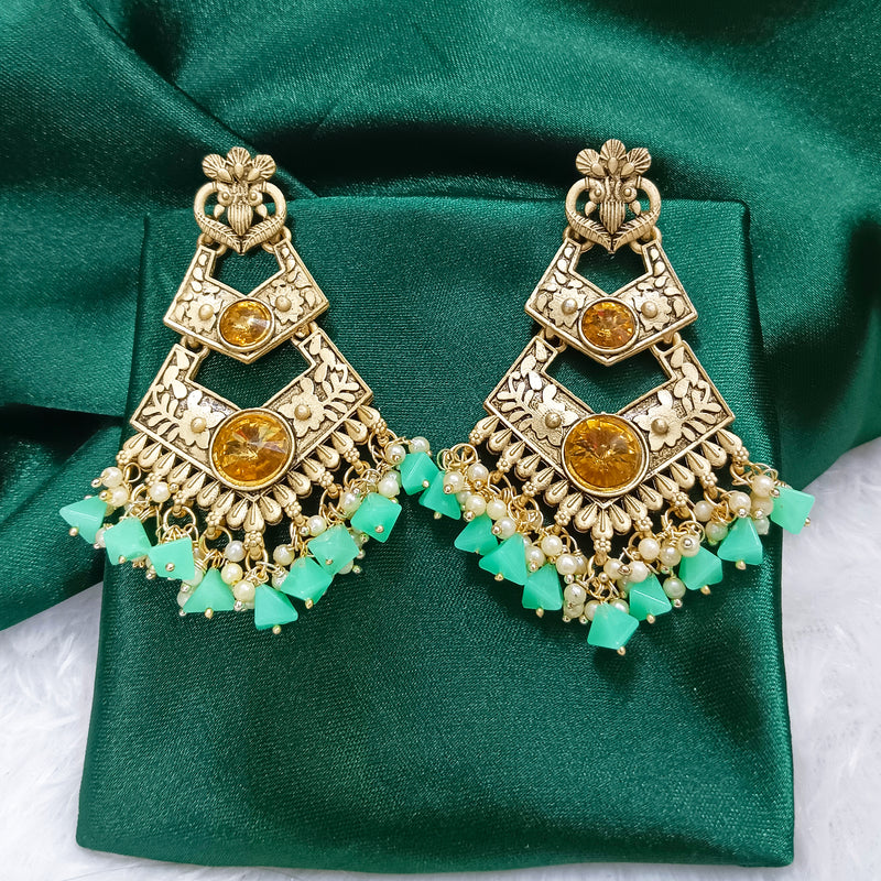 Darshana Jewels Crystal Stone Gold Plated Dangler Earrings