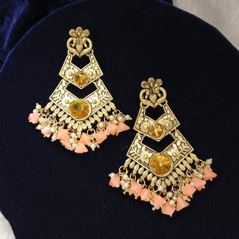 Darshana Jewels Crystal Stone Gold Plated Dangler Earrings