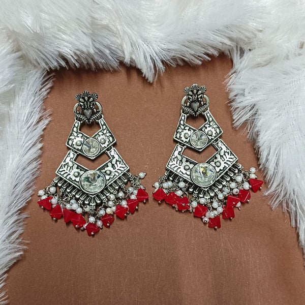 Darshana Jewels Crystal Stone Silver Plated Dangler Earrings