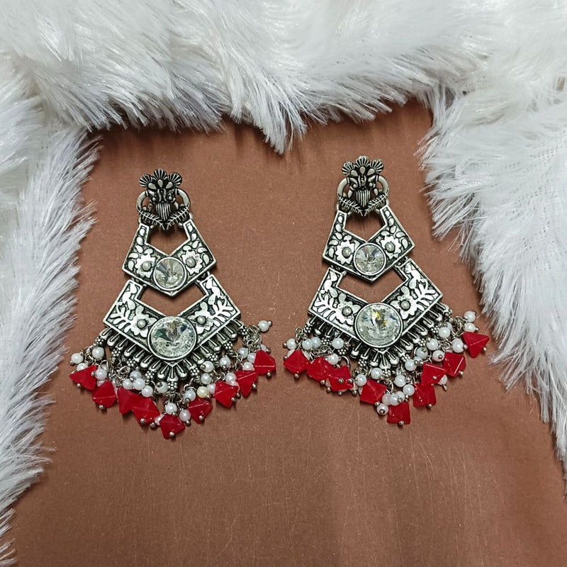 Darshana Jewels Crystal Stone Silver Plated Dangler Earrings