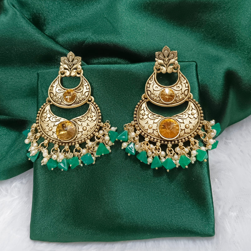 Darshana Jewels Crystal Stone Gold Plated Dangler Earrings