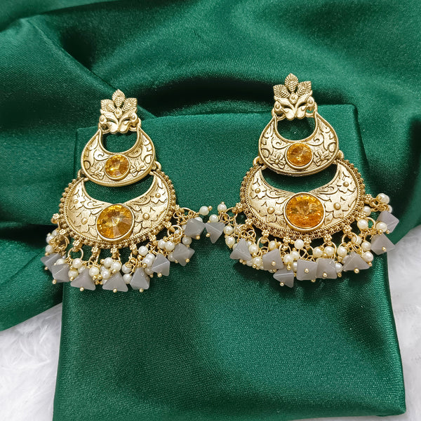 Darshana Jewels Crystal Stone Gold Plated Dangler Earrings