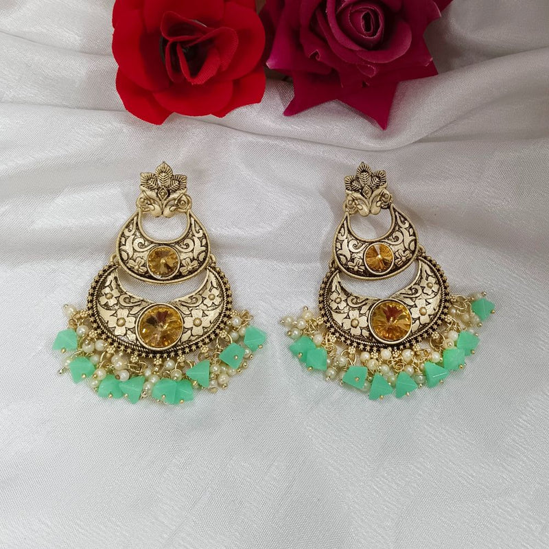 Darshana Jewels Crystal Stone Gold Plated Dangler Earrings