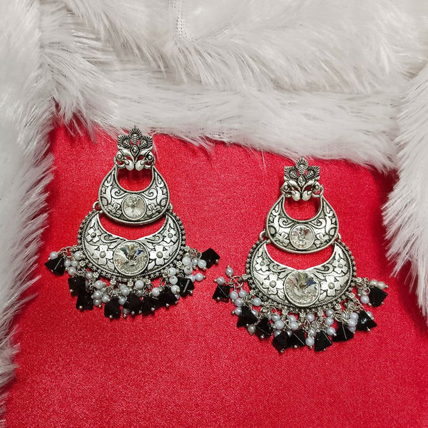 Darshana Jewels Crystal Stone Silver Plated Dangler Earrings