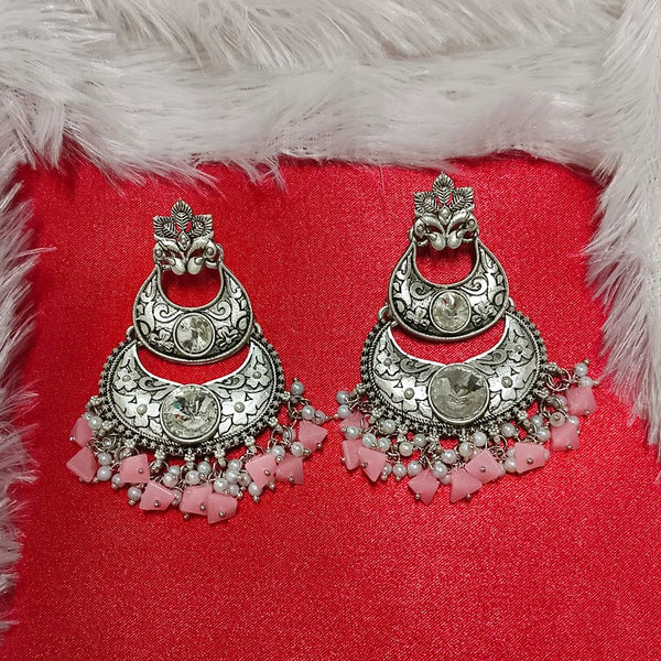 Darshana Jewels Crystal Stone Silver Plated Dangler Earrings