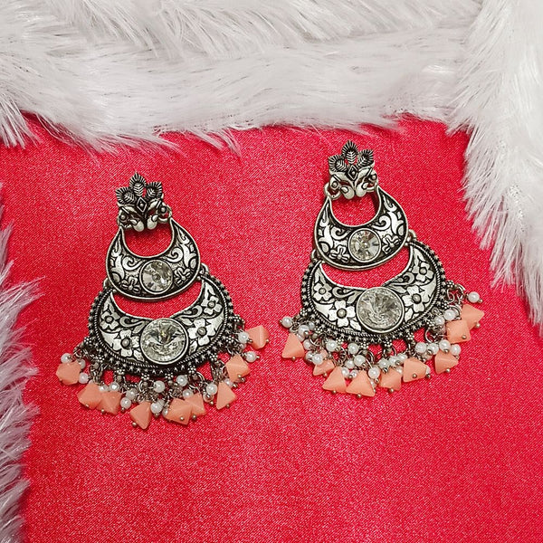 Darshana Jewels Crystal Stone Silver Plated Dangler Earrings