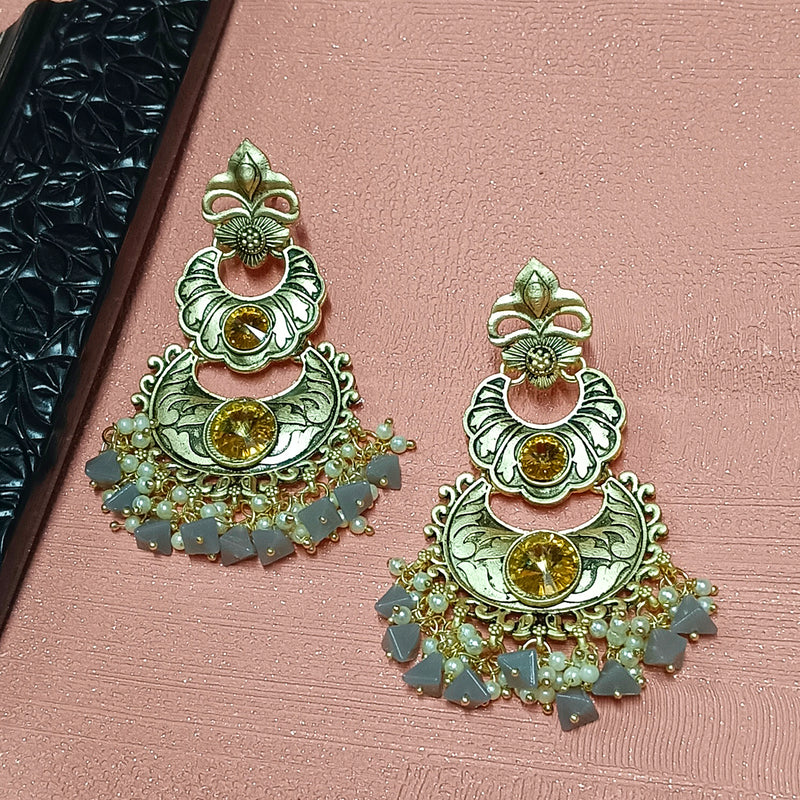 Darshana Jewels Crystal Stone Gold Plated Dangler Earrings