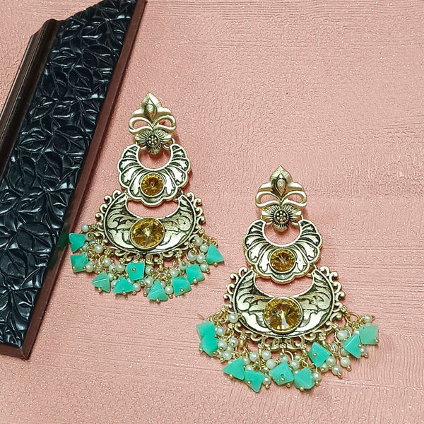 Darshana Jewels Crystal Stone Gold Plated Dangler Earrings