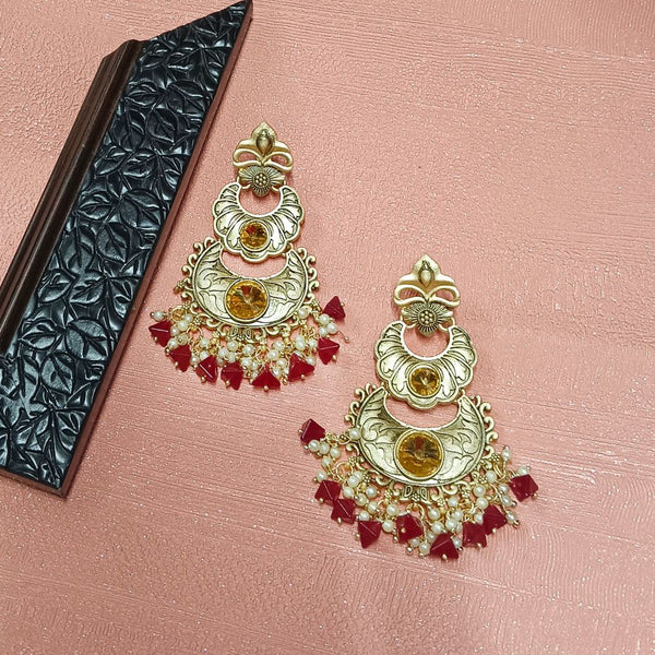 Darshana Jewels Crystal Stone Gold Plated Dangler Earrings