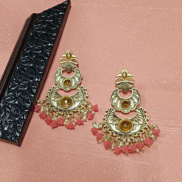 Darshana Jewels Crystal Stone Gold Plated Dangler Earrings