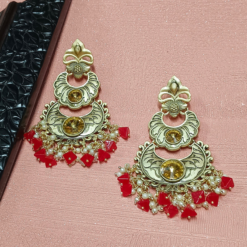 Darshana Jewels Crystal Stone Gold Plated Dangler Earrings