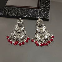 Darshana Jewels Oxidised Plated Crystal Stone Dangler Earrings