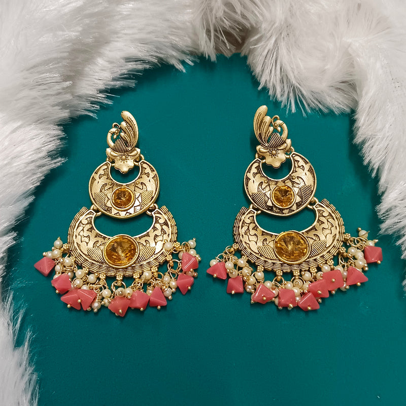 Darshana Jewels Crystal Stone Gold Plated Dangler Earrings