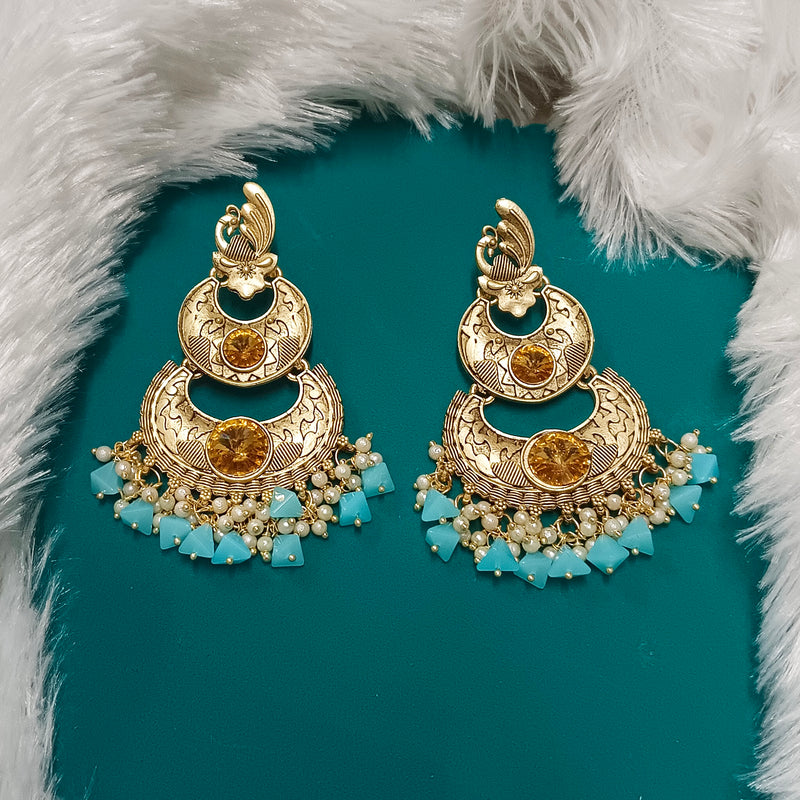 Darshana Jewels Crystal Stone Gold Plated Dangler Earrings