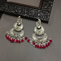 Darshana Jewels Oxidised Plated Crystal Stone Dangler Earrings