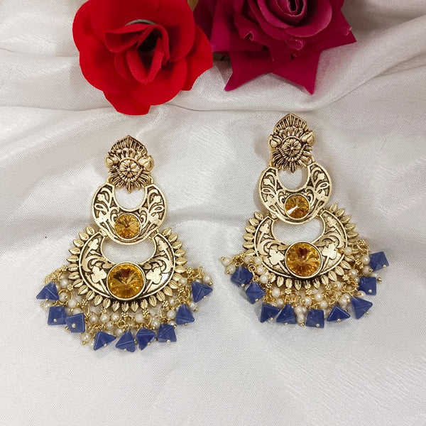 Darshana Jewels Crystal Stone Gold Plated Dangler Earrings