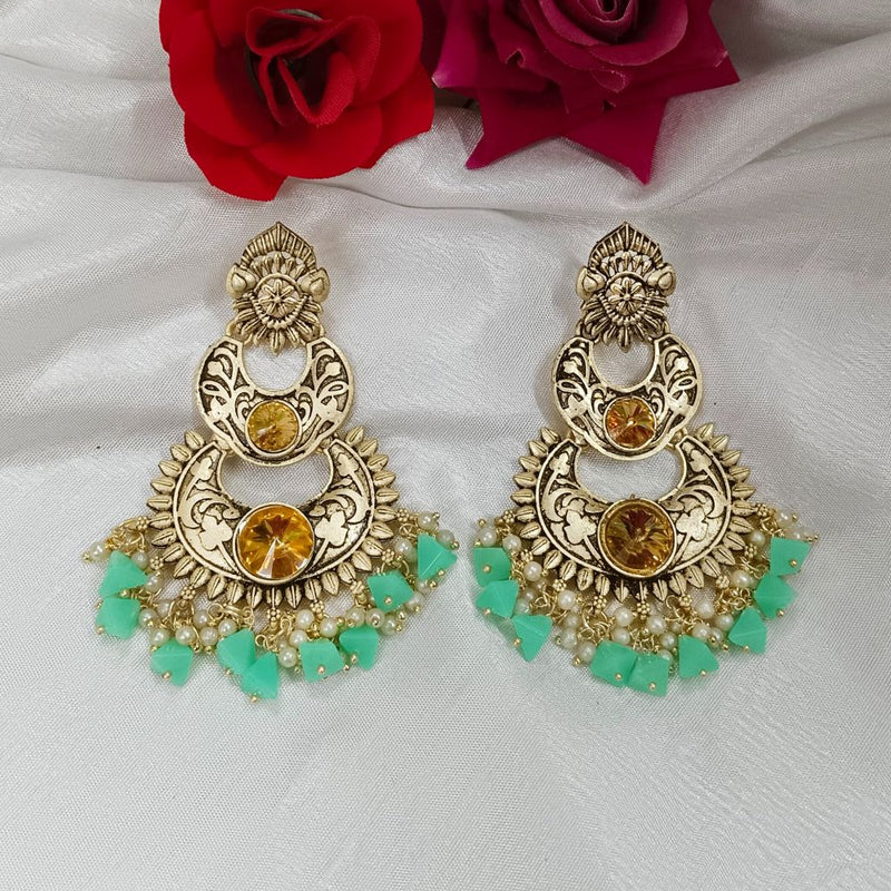 Darshana Jewels Crystal Stone Gold Plated Dangler Earrings