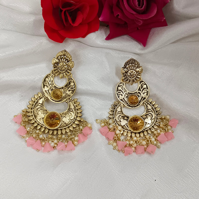 Darshana Jewels Gold Plated Crystal Stone Dangler Earrings