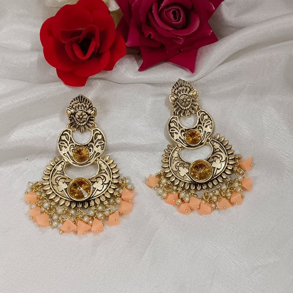 Darshana Jewels Crystal Stone Gold Plated Dangler Earrings