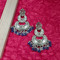 Darshana Jewels Oxidised Plated Crystal Stone Dangler Earrings