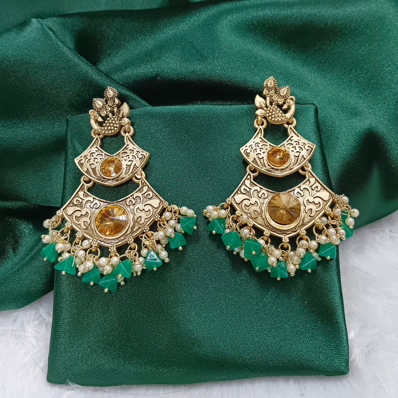 Darshana Jewels Gold Plated Crystal Stone Dangler Earrings