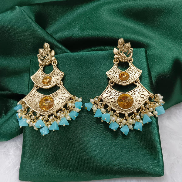 Darshana Jewels Gold Plated Crystal Stone Dangler Earrings