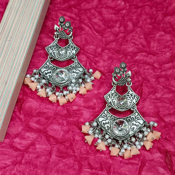 Darshana Jewels Crystal Stone Silver Plated Dangler Earrings