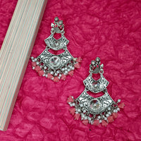 Darshana Jewels Oxidised Plated Crystal Stone Dangler Earrings