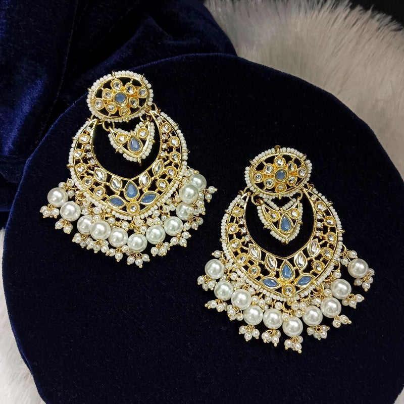 Darshana Jewels Kundan Stone Gold Plated Dangler Earrings