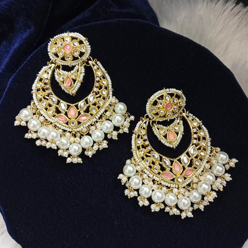 Darshana Jewels Kundan Stone Gold Plated Dangler Earrings