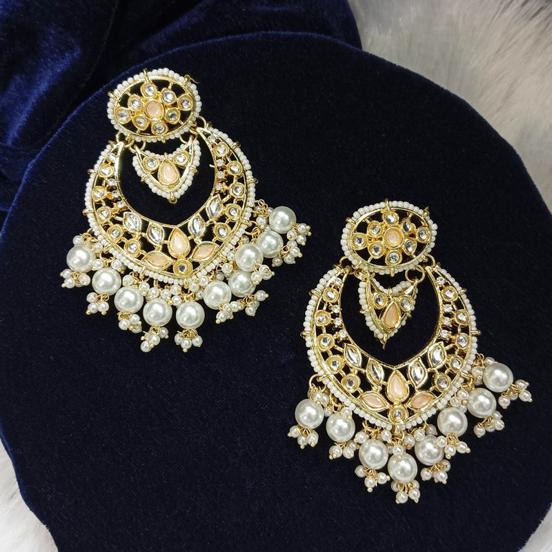 Darshana Jewels Kundan Stone Gold Plated Dangler Earrings