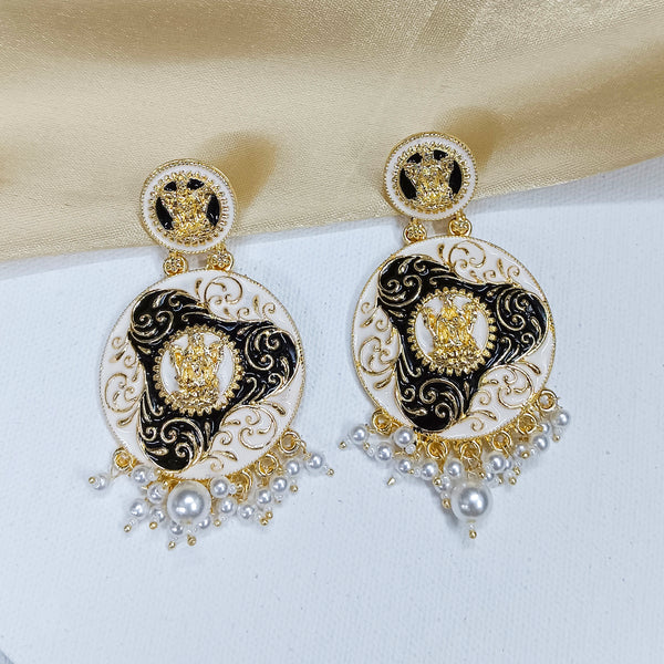 Darshana Jewels Gold Plated Meenakari Dangler Earrings