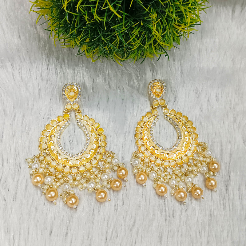 Darshana Jewels Gold Plated Meenakari Dangler Earrings